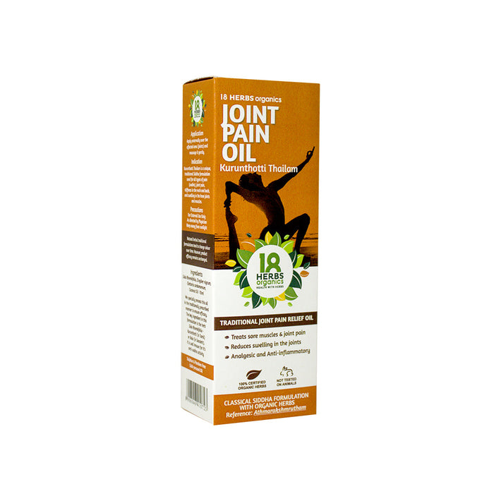 18 Herbs Organics Kurunthotti Thailam (Joint Pain Oil) - Traditional Siddha Formulation - Neck, Back, Knee Joints and Muscles