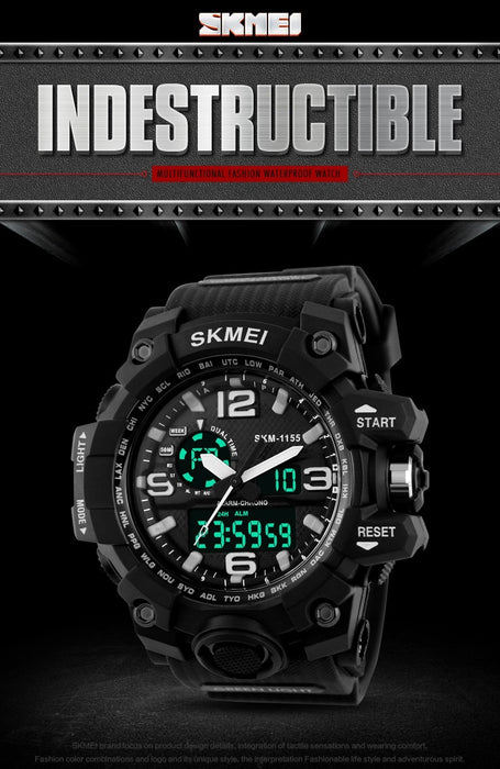 SKMEI SKM1155 Analog Digital Multi Function Watch for Men Black