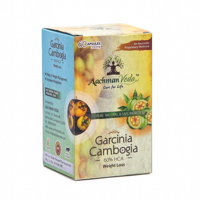 Aachman Veda Garcinia Cambogia 60% HCA Weight Loss 60 Capsules 500 Mg With Veg