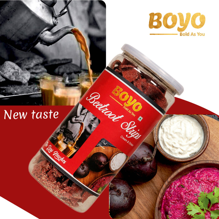 BOYO Healthy Snack Beetroot Strips Cream & Onion 150g Evening Snacks