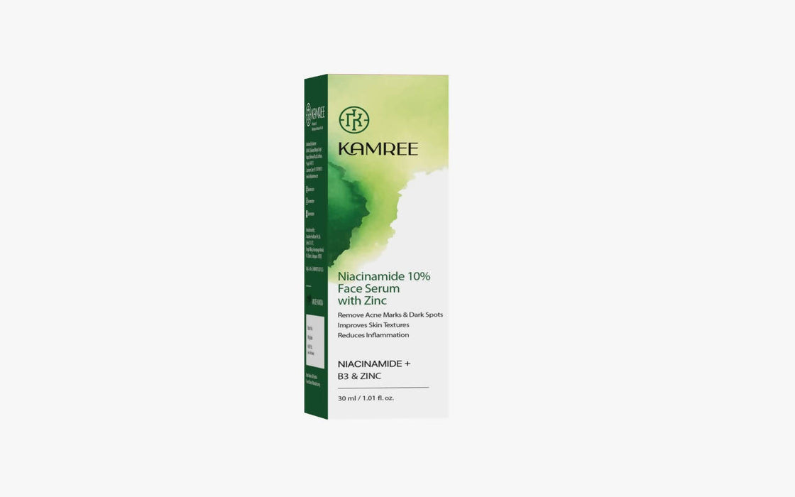 Kamree 10% Niacinamide Face Serum for Acne Marks, Blemishes & Oil Balancing with Zinc | Niacinamide serum for Oily & Acne Prone Skin | 30ml