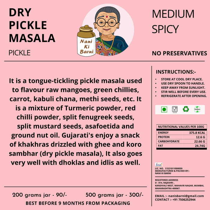 DRY PICKLE MASALA - Local Option