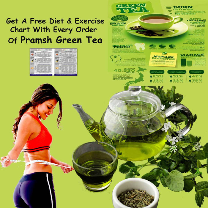 Pramsh Luxurious Certified Organic Green Tea Specially Designed For Weight Loss||Get Free Diet & Exercise Chart