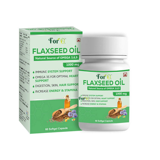 MadeForUs Flaxseed Oil Softgels 1000mg Omega-3, Immune System Booster with Omega 3,6,9 from Natural ALA, Supports Healthy Heart, Hair, Skin and Nails | Man & Women |60 Softgel - Local Option