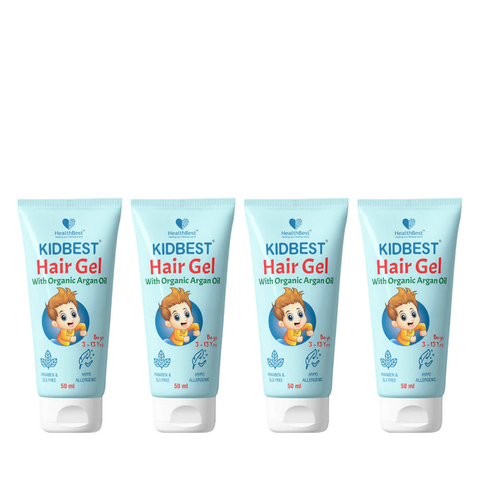 HealthBest Kidbest Hair Gel for 3-13 Years Kids | Each 50ml (Pack of 4)