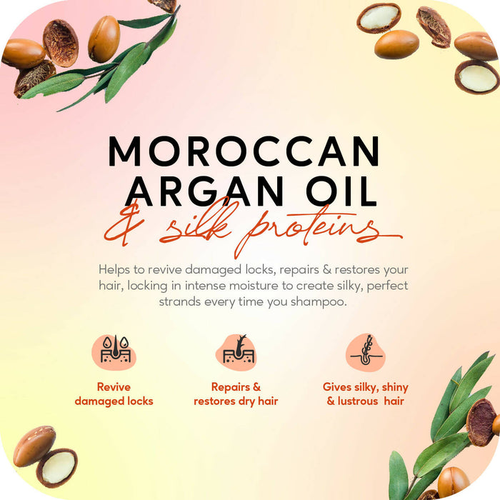 Careberry Moroccon Argan Oil & Silk Proteins Strengthening Shampoo, Ayush Certified Ayurvedic, Sulphate & Paraben Free, Gluten & GMO Free, PH Balanced 300ml
