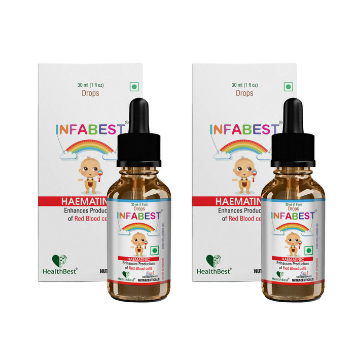 HealthBest Infabest Iron Haematinic Drops for Toddlers | Each 30ml (Pack of 2)