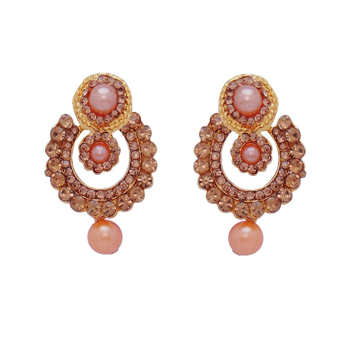 SATYAMANI Pearl Earrings Pink1 Pair. for Women