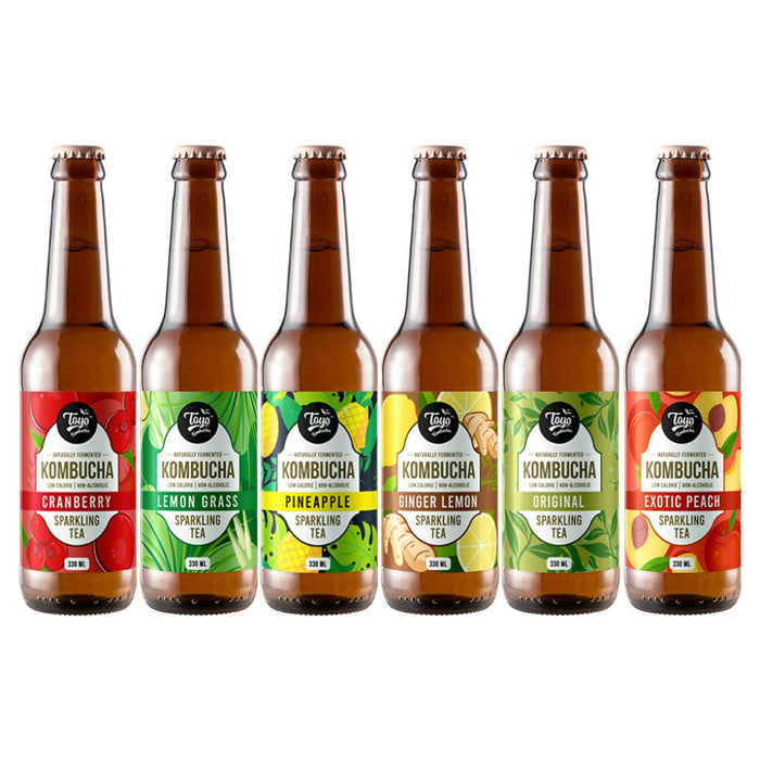 Toyo Kombucha - Sparkling Drink - Low Sugar (6 Flavours Trial Pack)