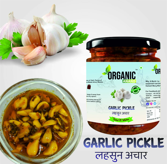 Organicanand Garlic pickle (  Lahsoon ka Achaar) | 500 gm | Homemade, Authentic, No preservative