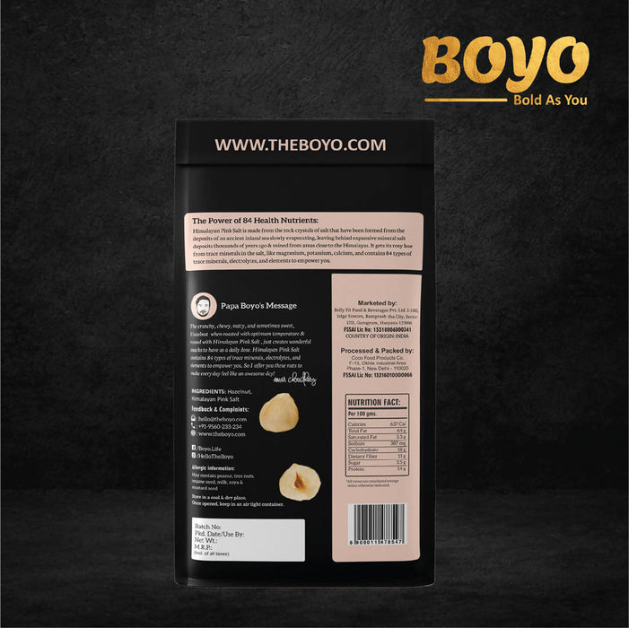 BOYO Roasted Hazelnuts 300 gm (2 x 150gm) - Himalayan Pink Salted, Oil Free, Dry Roasted Hazelnuts for Health, Immunity, Home Recipes and Snacks
