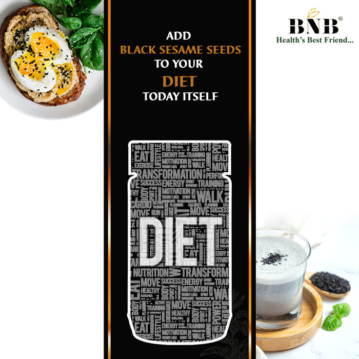 BNB Natural Black Sesame Seeds | Kala Til | Black Gingelly Seeds | Sprinkles | Dietary Fibre | Vitamin E | Weight Loss