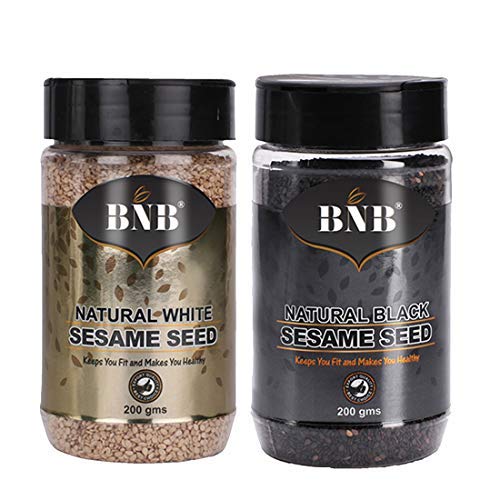 BNB Natural White Sesame Seed | Natural Black Sesame Seed | Roast | Sprinkle | Dietary Fibre | Vitamin E | Good for Digestion | Weight Loss | 400 GMS