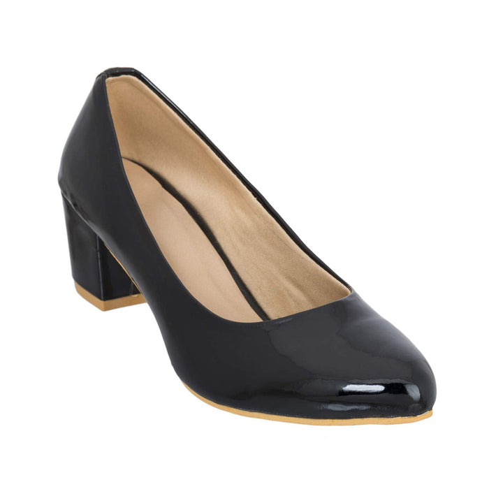 Black  Plastic Heel Belly Women Stylish Fancy and Comfort Trending Fashion Sandal