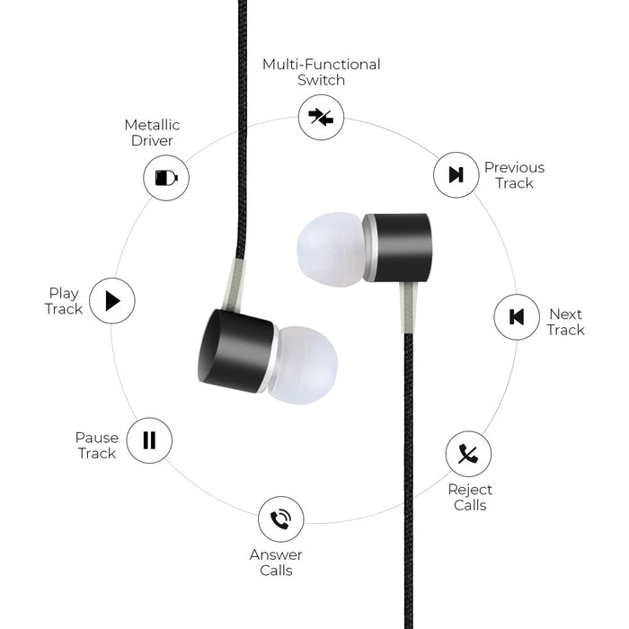 Crossloop Daily Fashion Series 3.5mm Universal in-Ear Earphone with Mic and Volume Control (Black)