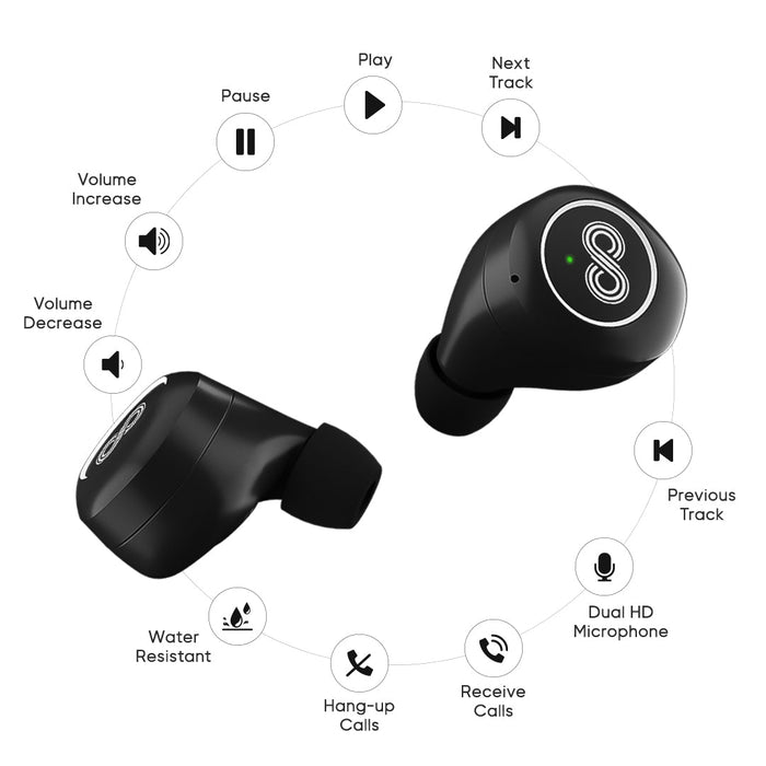 Crossloop GEN (TWS) Earpods with in-Built 3W Bluetooth Speaker, Immersive Audio, IPX4 Splash Proof, 20 H Battery, Voice Assistance, Bluetooth 5.0, Instant Pair HD Dual Master in-Ear TWS (Pine Wood)