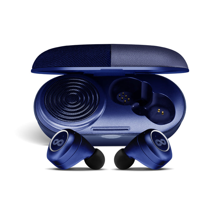Crossloop GEN (TWS) Earpods with in-Built 3W Bluetooth Speaker, Immersive Audio, IPX4 Splash Proof, 20 H Battery, Voice Assistance, Bluetooth 5.0, Instant Pair HD Dual Master in-Ear TWS(Blue Leather)
