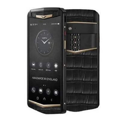 VERTU Aster P Pure Gold Screw Black Alligator Leather Luxury Smartphone