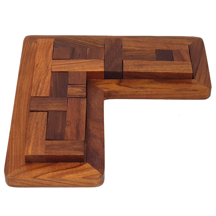 Desi Karigar® Pentameno Tangram L Shape Triangle Jigsaw Puzzle Game Handmade