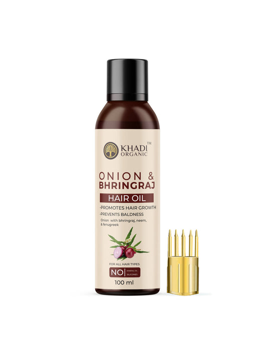 Khdi Organic Onion & Bhringraj Hair oil |Reduces Hair Fall Control| 100ml