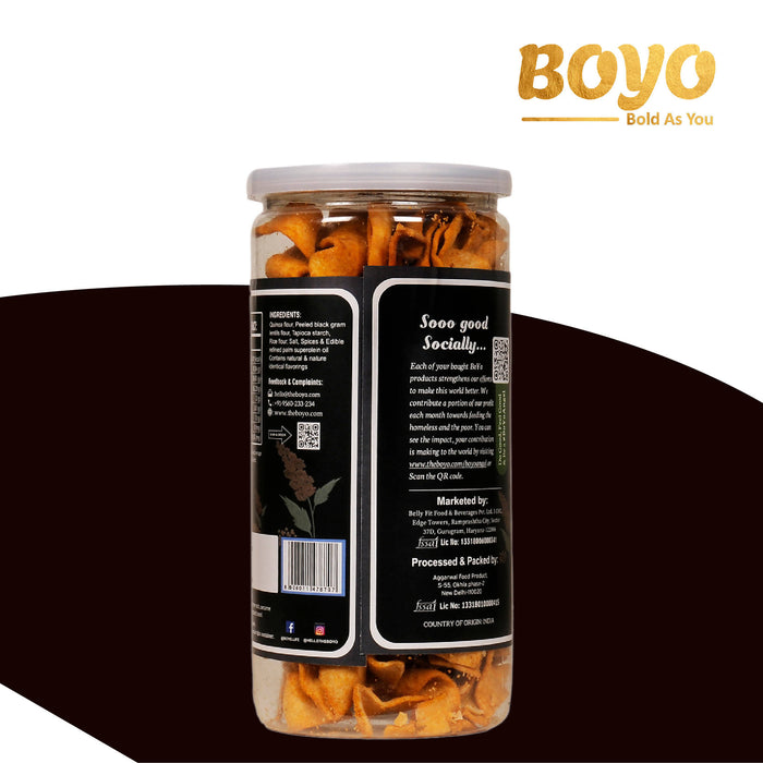 BOYO Lentils Strips Peri Peri 150g Combo Pack of 2 - Tea Snacks Spicy Snacks