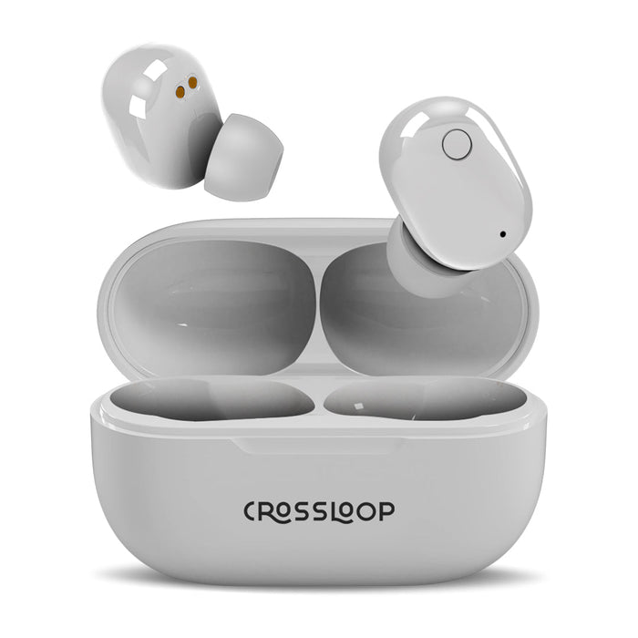 Crossloop GEN EX Active Noise Cancellation True Wireless (TWS) Earbuds | Bluetooth 5.0 | 20+ Hours Backup | Water Resistant | Touch Control (white)