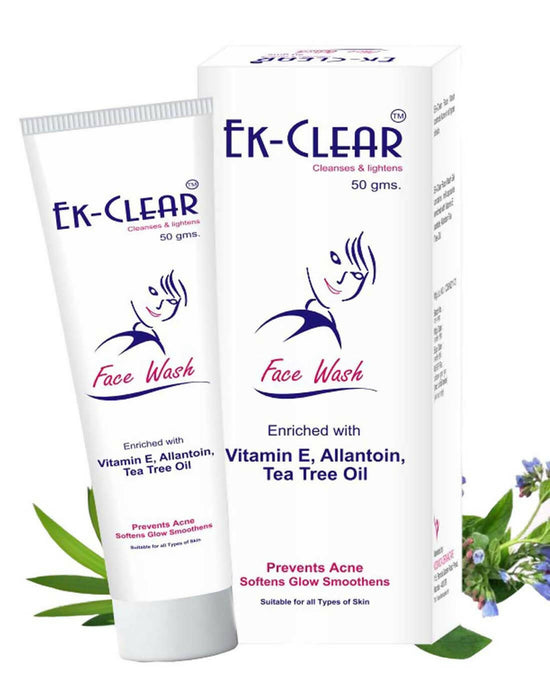 Tantraxx Ek Clear Enriched Vitamin C Allantoin Tea Tree Oil Face Wash For All Skin Type and For Women (Pack of 3) 150 gm