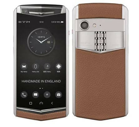 VERTU Aster P Silver Caramel Brown Leather Luxury Smartphone