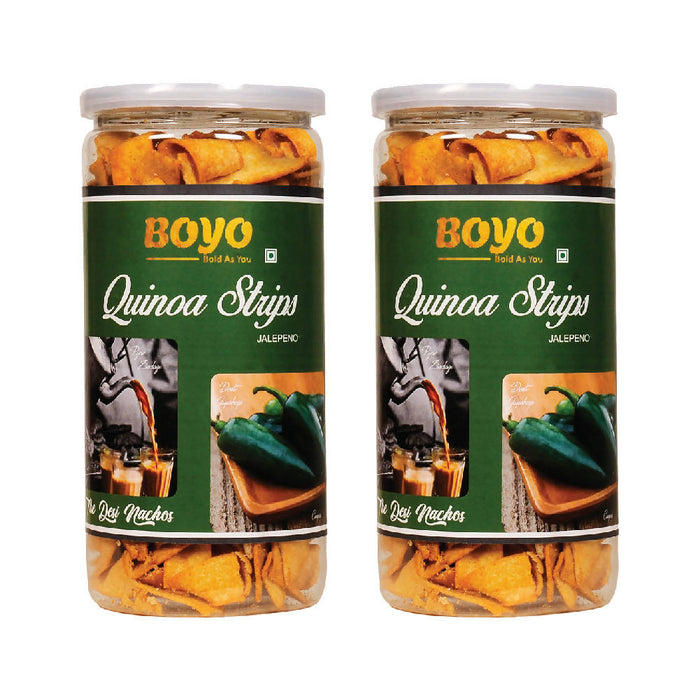 BOYO Quinoa Strips Jalapeno 150g Combo (Packs of 2) Tea Snacks Spicy Snacks