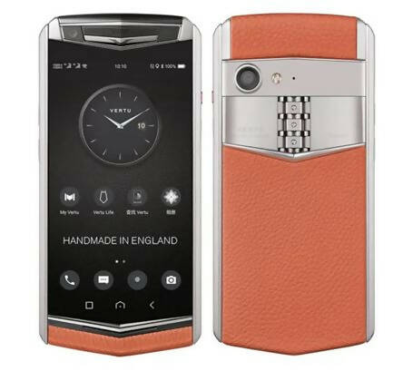 VERTU Aster P Silver Twilight Orange Leather Luxury Smartphone