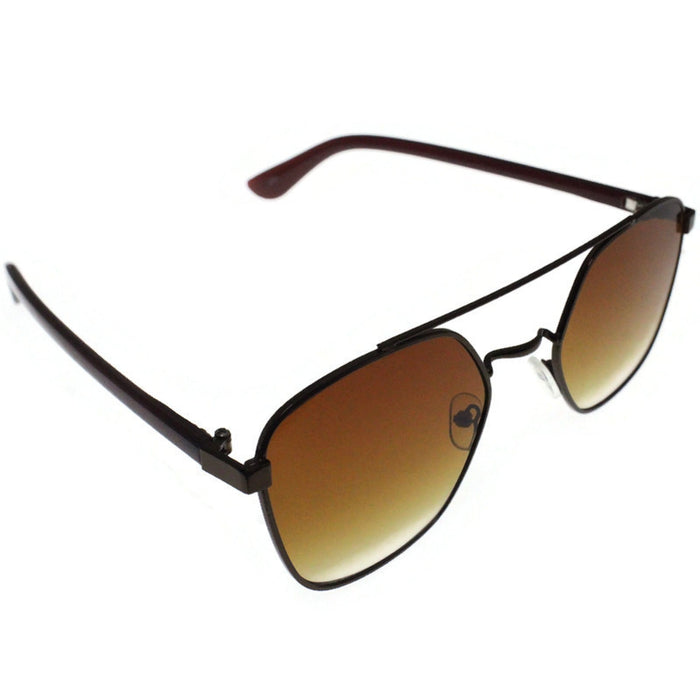 Generic affable unisex fit square sunglasses by jazz inc, frame color copper and lens color brown (LWF139)