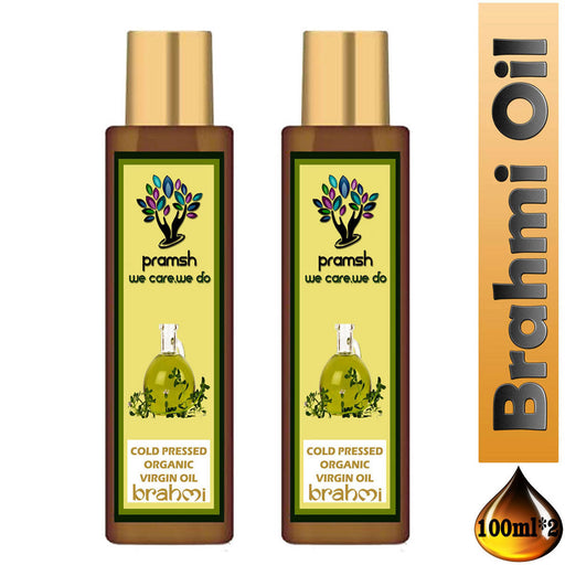 Pramsh Cold Pressed Organic Virgin Brahmi Oil 100ml Hair Oil Pack Of (200ml) - Local Option