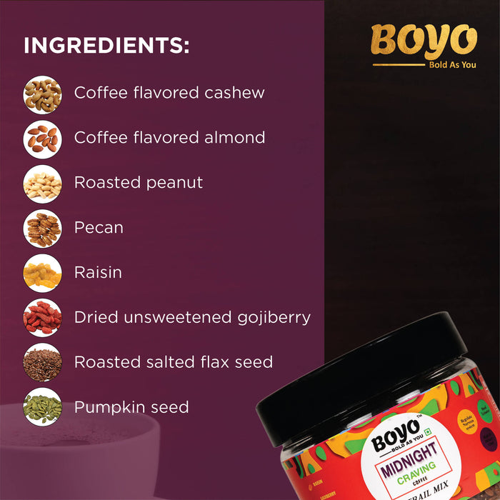 Boyo Midnight Craving Coffee Trail Mix - Healthy Snack & Mix Seeds 200 Gms