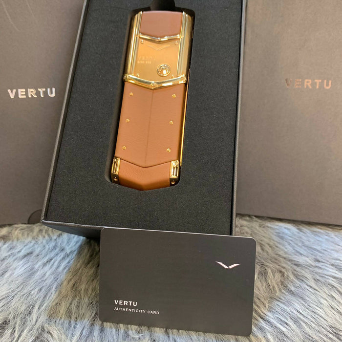 Vertu Signature S Camel Brown Leather Keypad Button Mobile Phone (Pre order)