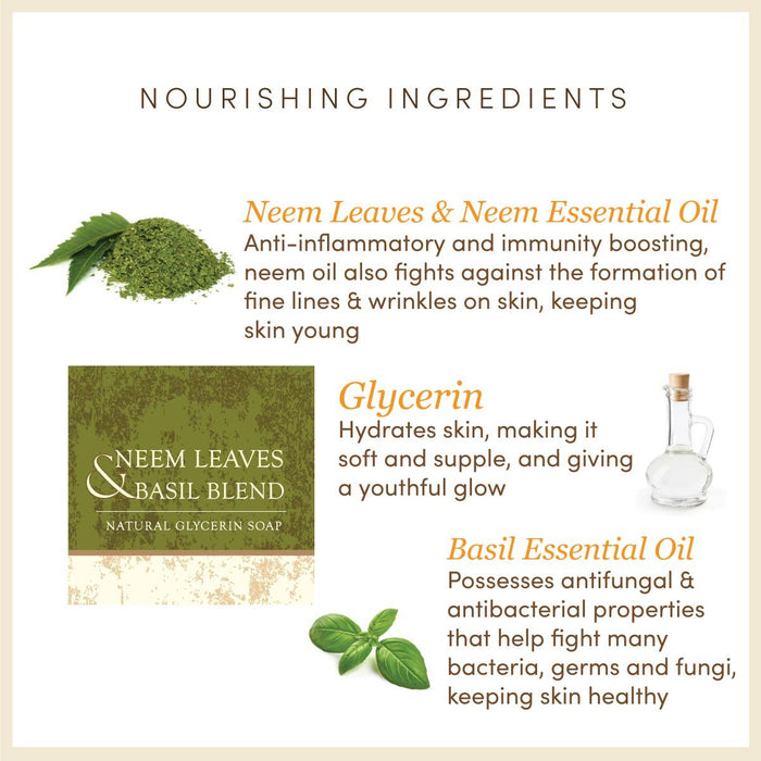 All Natural Neem Leaves & Basil Blend Natural Glycerin Soap - Local Option