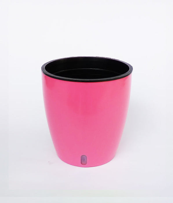 OASIS 120 Self Watering 4.7 inch Plastic Pot (Pink Black)