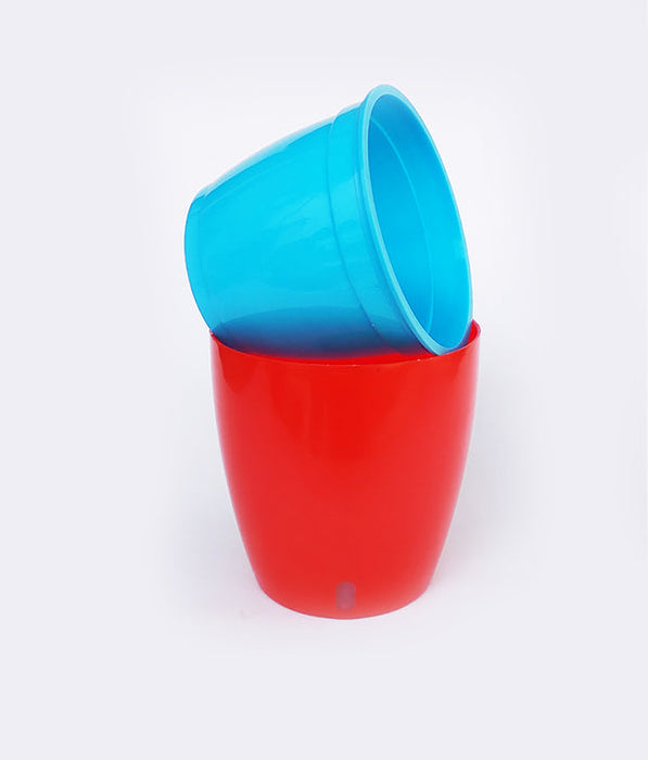 OASIS 120 Self Watering 4.7 inch Plastic Pot (Red BLue)