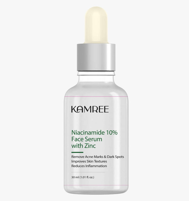 Kamree 10% Niacinamide Face Serum for Acne Marks, Blemishes & Oil Balancing with Zinc | Niacinamide serum for Oily & Acne Prone Skin | 30ml