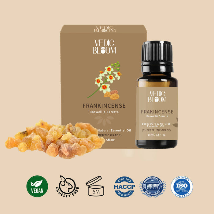 Vedic Bloom Frankincense Essential Oil 15 ml for healthy & youthful skin