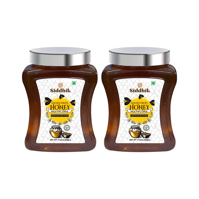 Siddhik Golden Drops Multiflora Honey from the deep forests of india 500 grams (Net Wt-17.63oz)