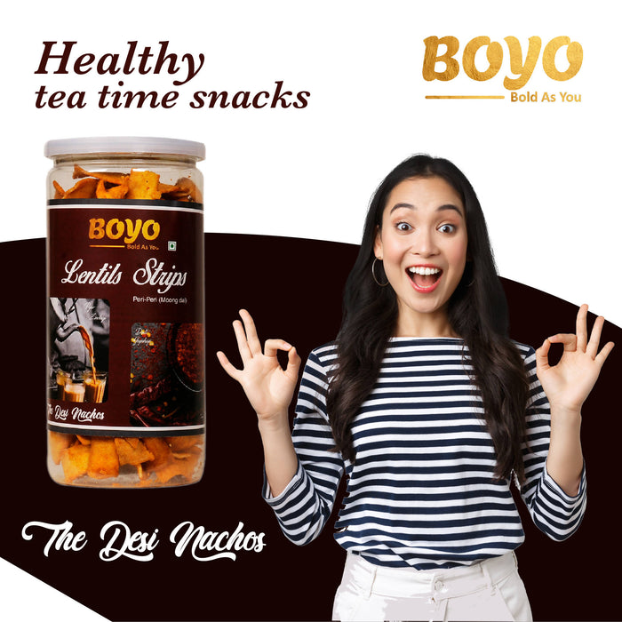 BOYO Healthy Snack Lentils Strips Peri-Peri 150g Evening Snacks