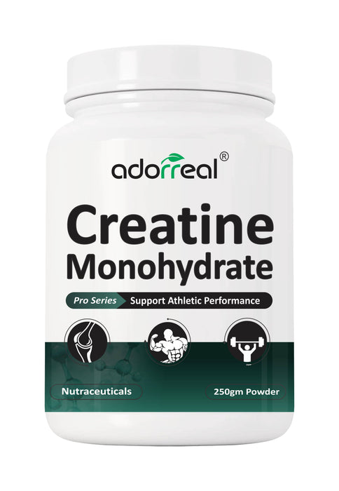 Adorreal Creatine Monohydrate For Strength Endurance & Athlete Performance Energy Support For Instant Workout, Unflavored [250GM]