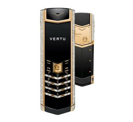 VERTU Signature Diamond Gold Black Ceramic Luxury Keypad Phone