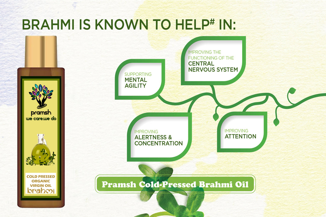 Pramsh Cold Pressed Organic Virgin Brahmi Oil (100ml+50ml) Hair Oil Pack Of (150ml) - Local Option
