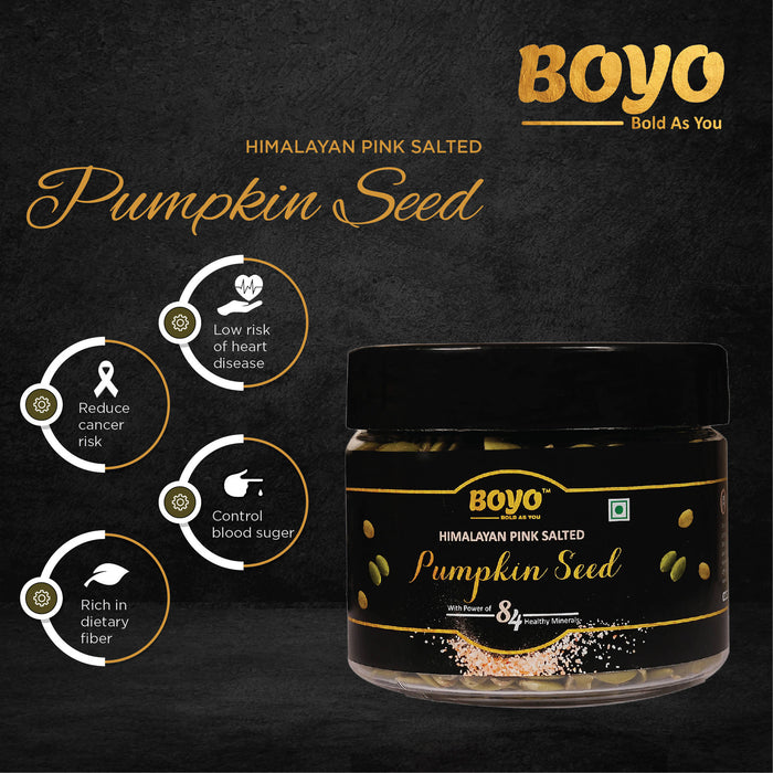 BOYO Roasted Pumpkin Seeds Without Shell 500g (2 x 250g) - Himalayan Pink Salted Seeds for Weight Loss and Boosting Immunity, Dry Roasted, Non Fried, Oil Free, Crunchy Healthy Snack