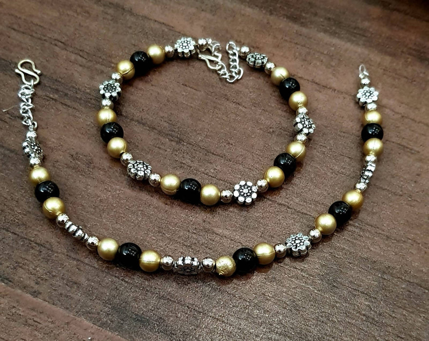 Handmade Round Beads Beaded Anklets