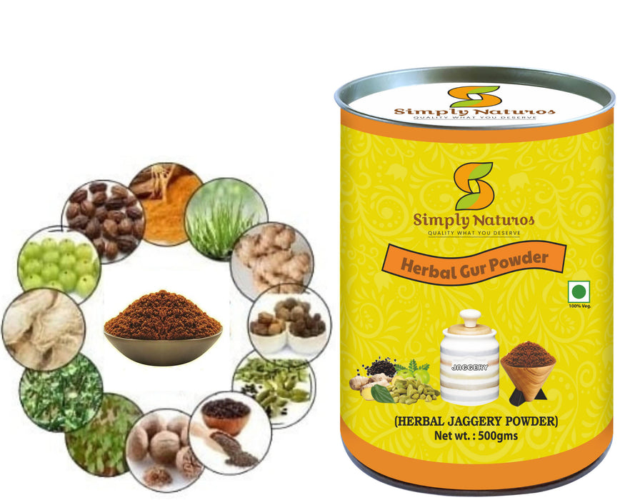 Simply Naturos Herbal Sugarcane Jaggery Powder & Natural Sugarcane Jaggery Powder Combo Pack