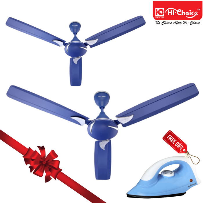 Hi Choice Ceiling Fan For Home Living Room Fast And High Speed 2 Star 1200 mm Anti Dust 3 Blade Ceiling Fan (Royal Blue, Pack of 3)