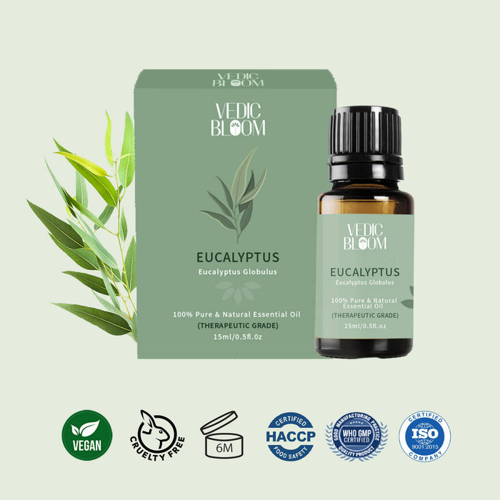 Vedic Bloom Eucalyptus Essential Oil 15 ml for cold & congestion relief