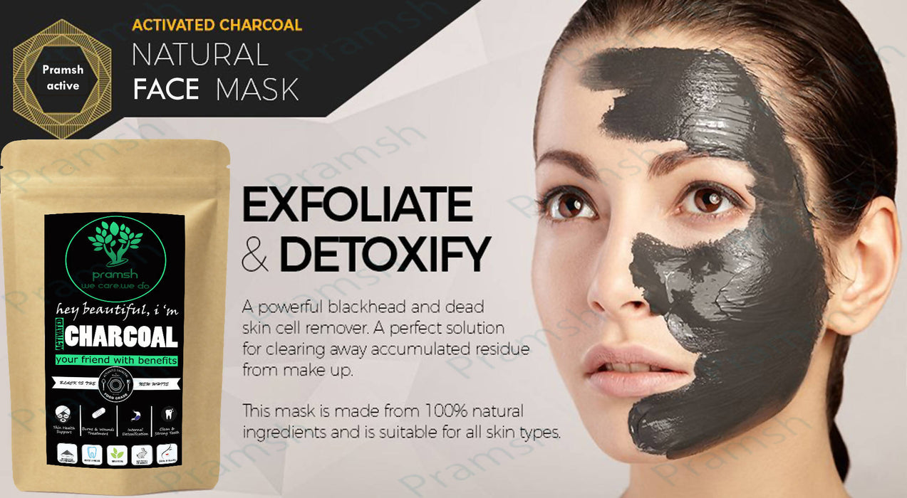 PRAMSH Premium Quality Activated Charcoal (Carbon) Powder-for Acne, Oil & Pollution Control - Local Option